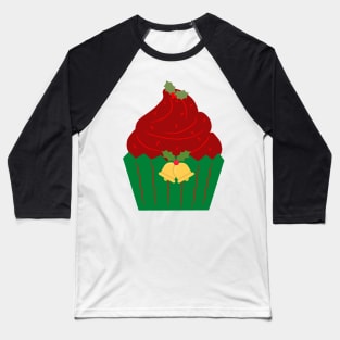 Christmas cupcake - Festive Baseball T-Shirt